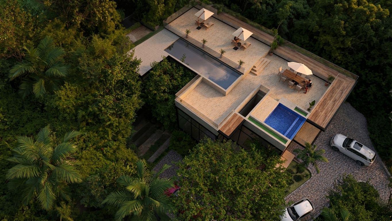 Casa Modelo 1 — Integración con la selva, Vista Silvestre